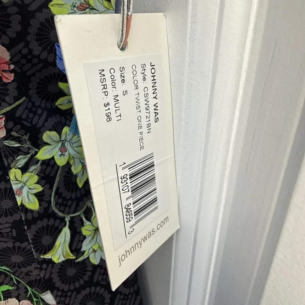 Johnny Was Color Twist black floral one-piece swimsuit Size Small NWT - Picture 7 of 11